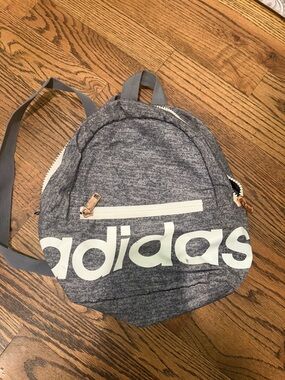 adidas Heather Gray Mini Backpack with White Logo